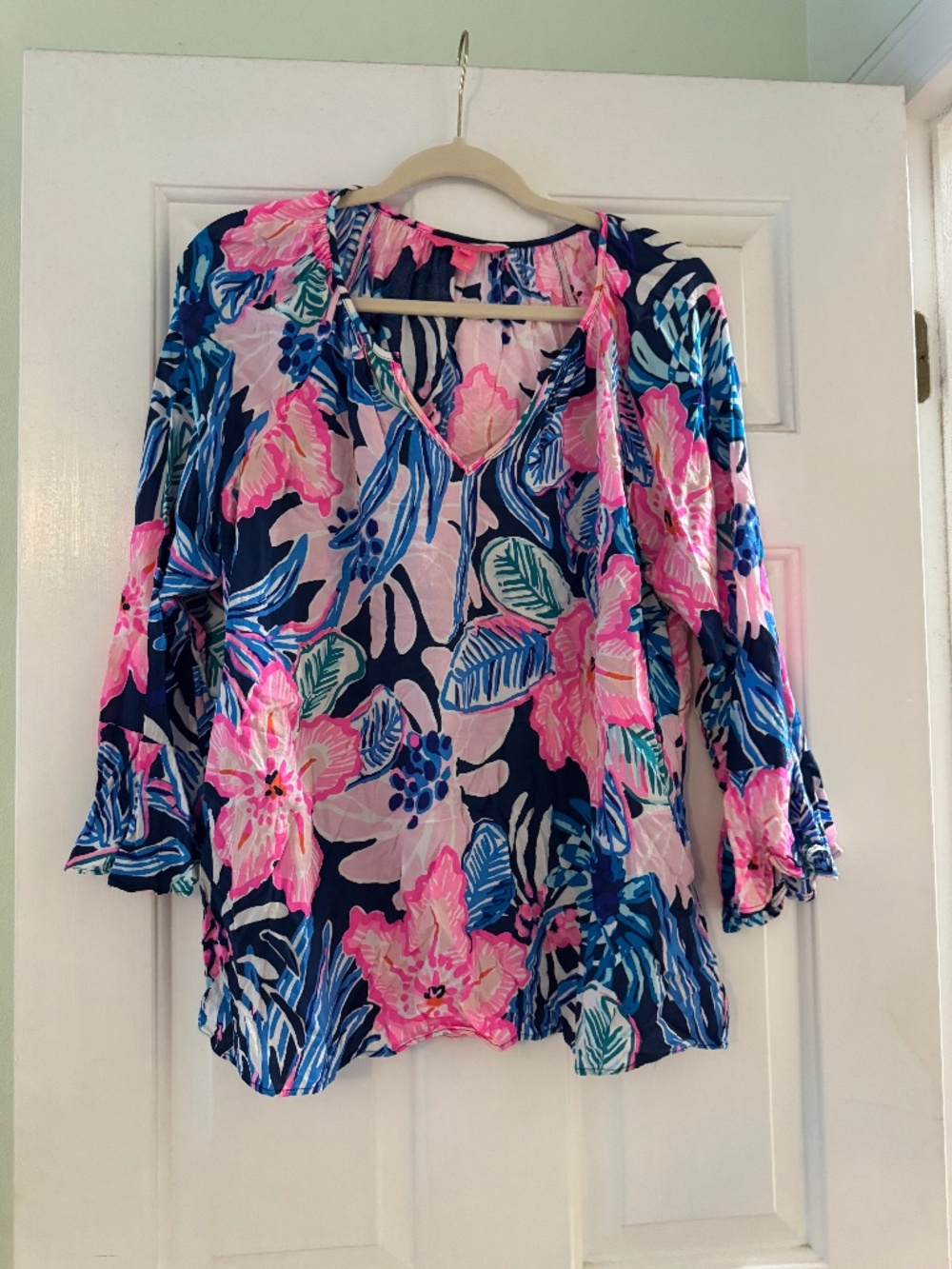 XL Lilly Pulitzer flounce sleeve top